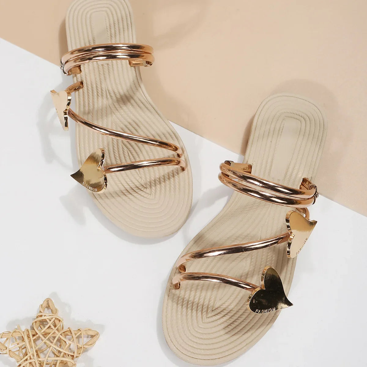 Flat Sandals with Heart (35-43)