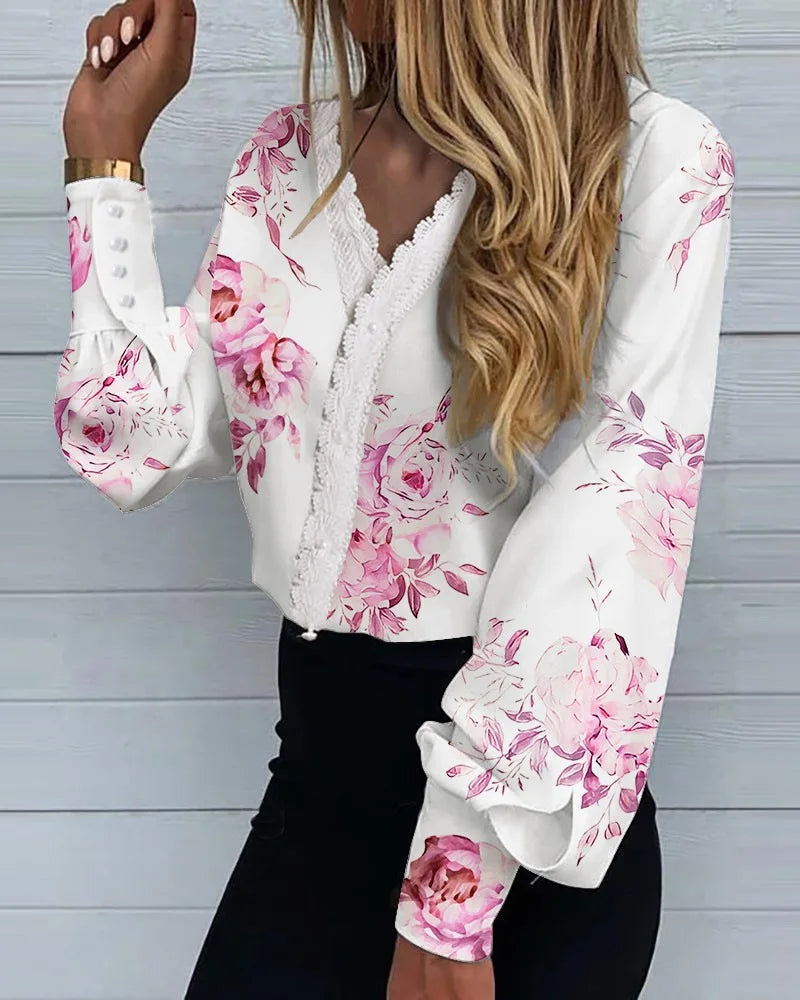 Blusa Blanca con Estampado de Corazones