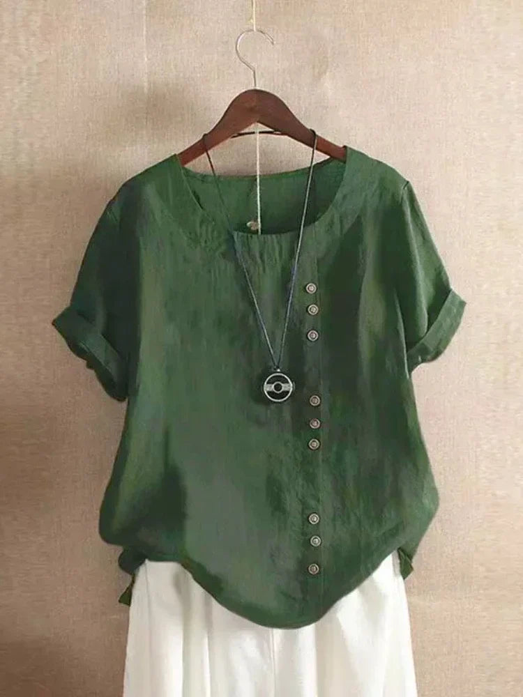 Blusa de Lino y Algodón (S - 5XL)