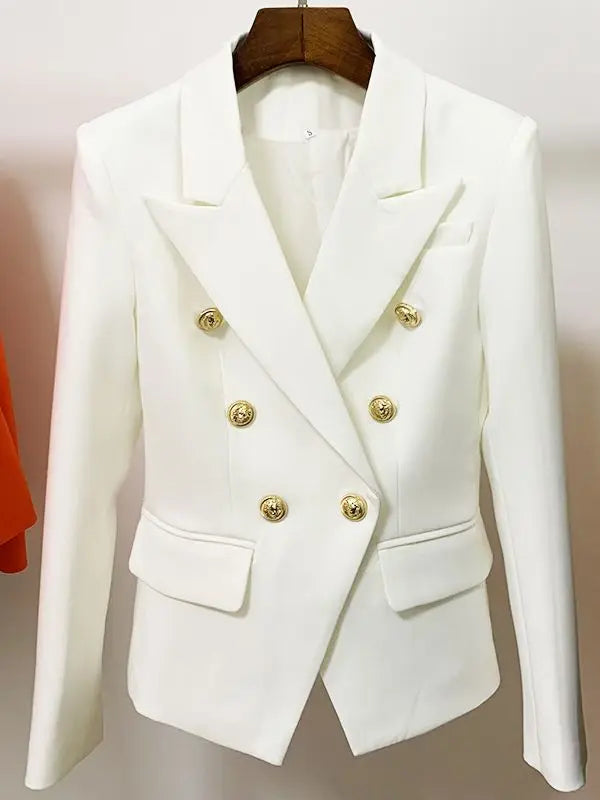 Blazer Elegante Botones de León, Corte Slim Fit, Tallas S-5XL