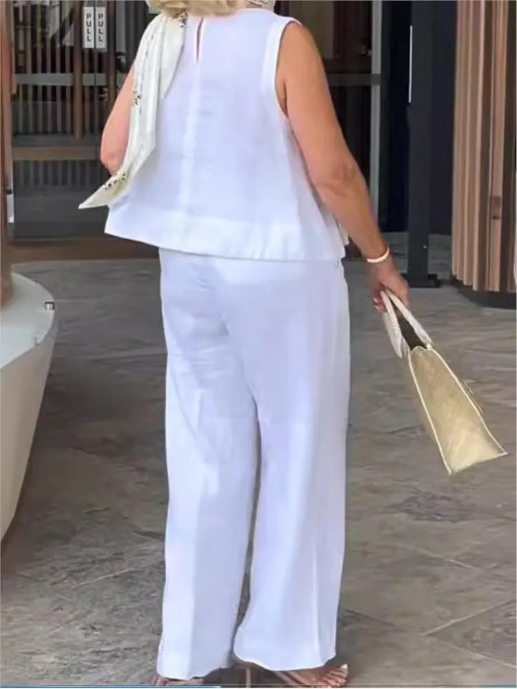 Two-Piece Cotton and Linen Set