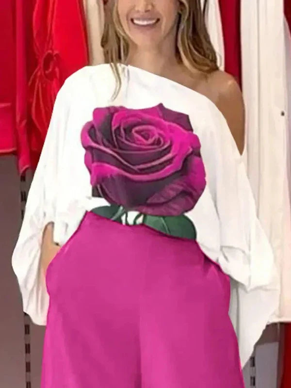 Blusa de Verano con Estampado de Rosas