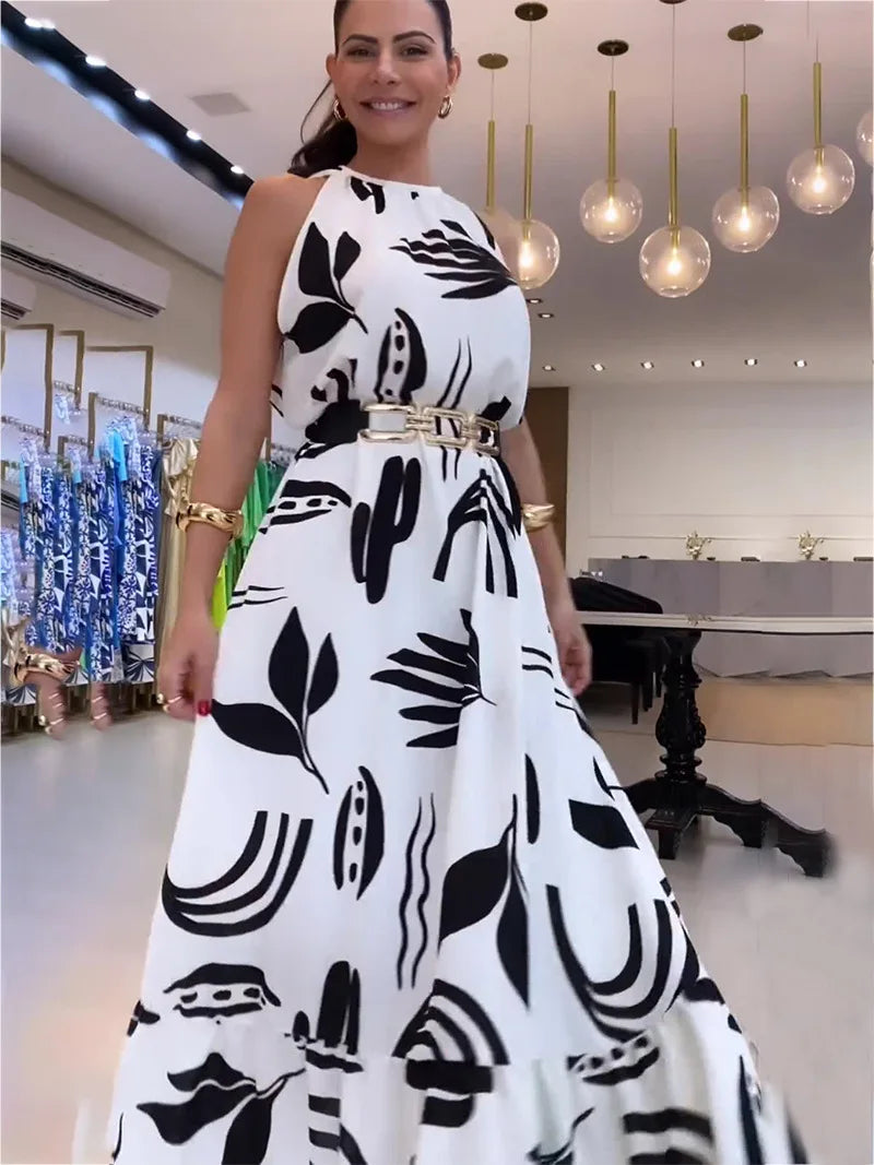 Elegant Printed Maxi Dress