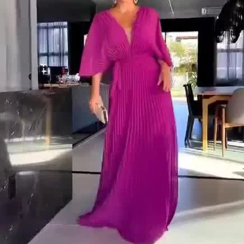 Vestido Plisado de Primavera/Verano