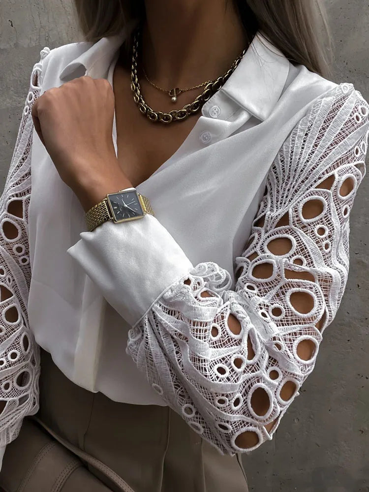 Blusa Blanca de Encaje