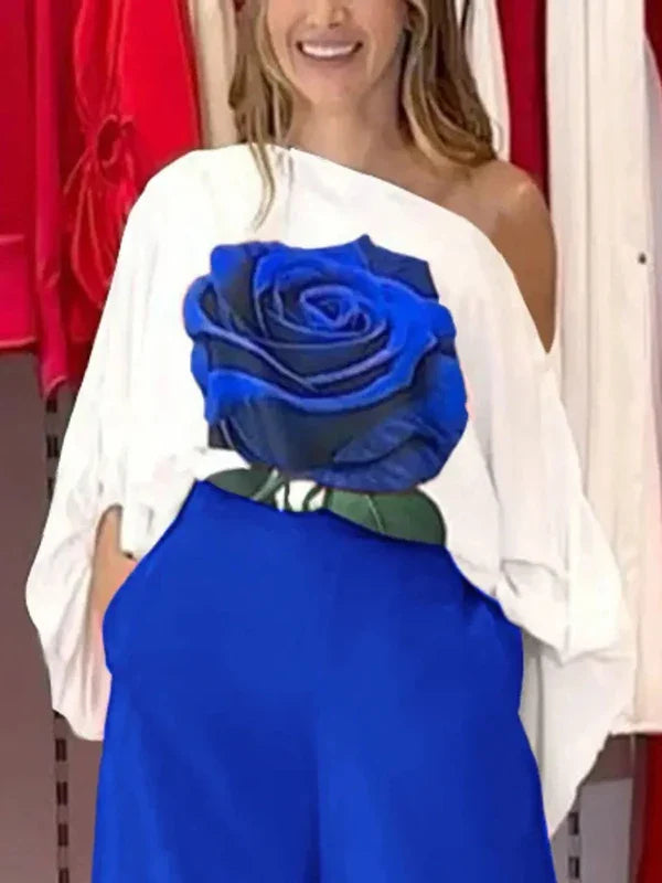 Blusa de Verano con Estampado de Rosas