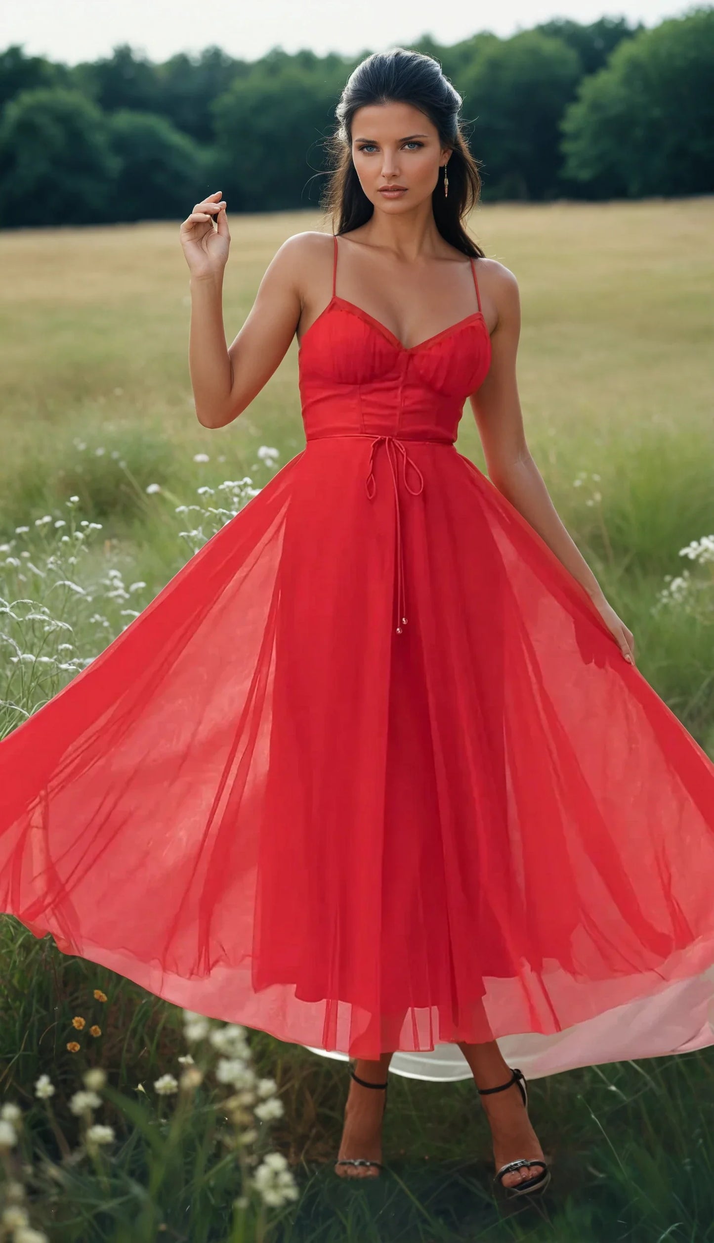 Chloé - Vestido de noche de princesa - Vestido de gasa sin tirantes