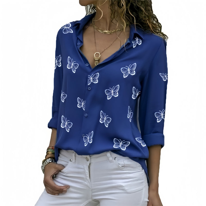 Blusa Estampa de Mariposas