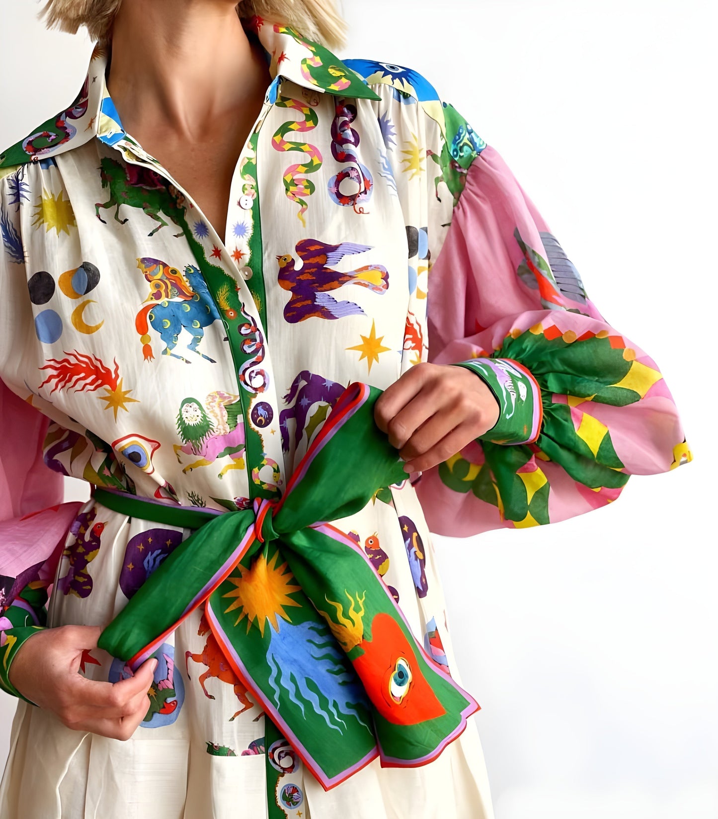 Fiorella - Long printed dress