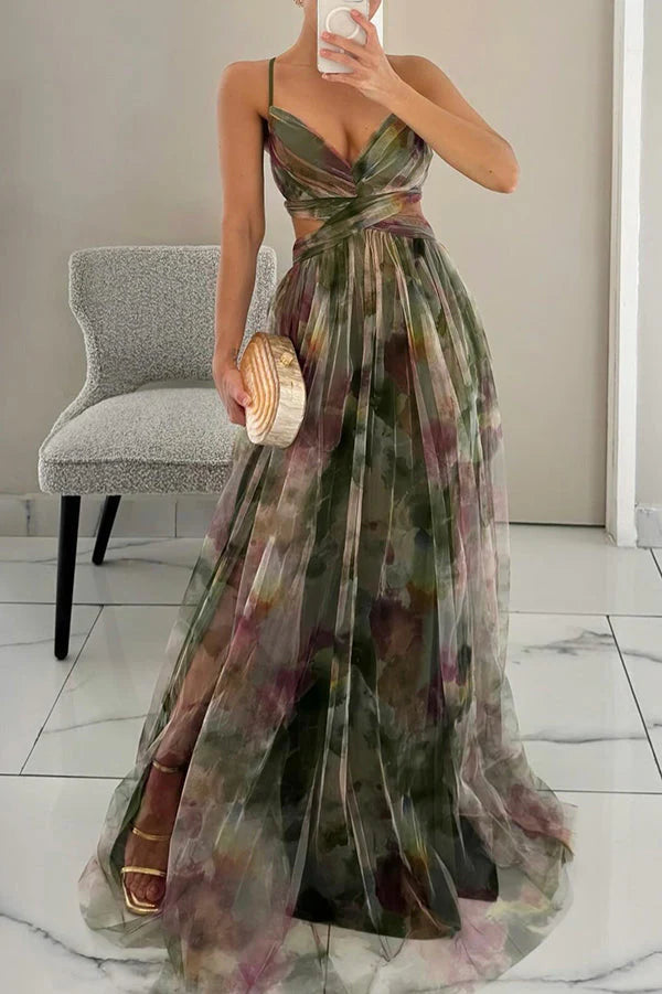 Alicia - Encantador vestido largo con estampado floral