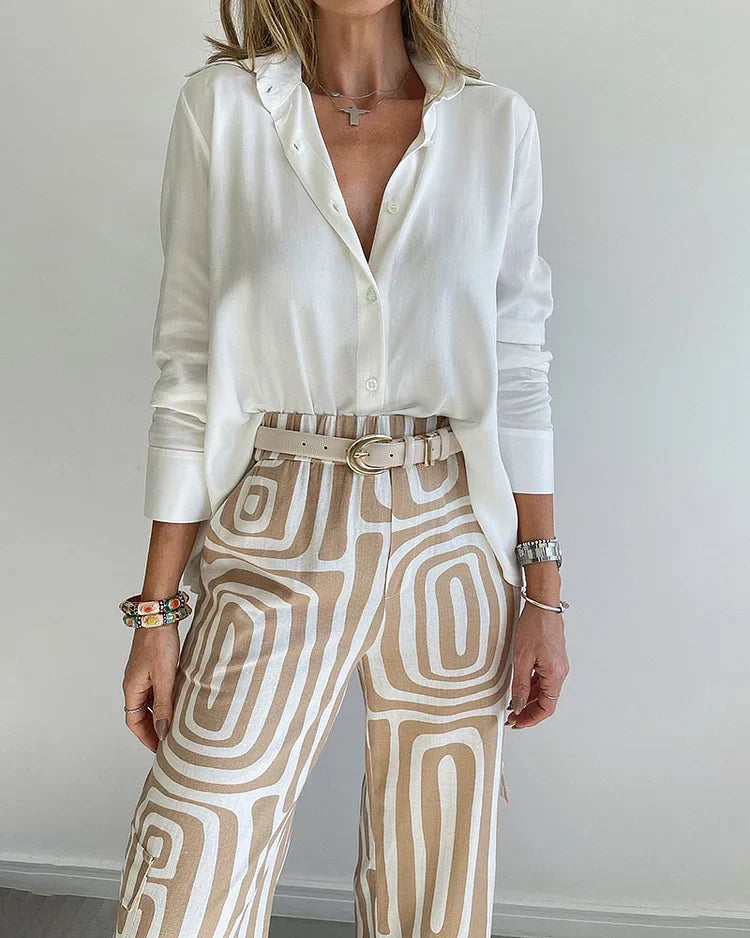 Paola - Conjunto de camisa y pantalón