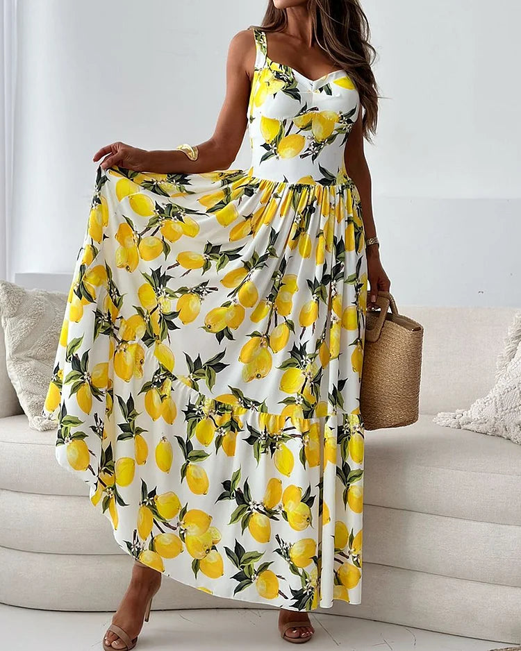 Renata - Vestido largo estampado