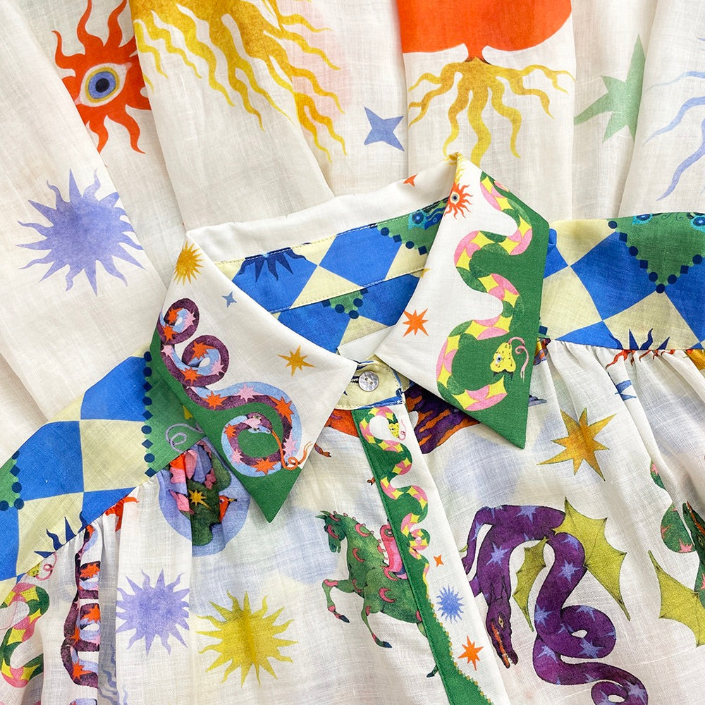 Fiorella - Long printed dress