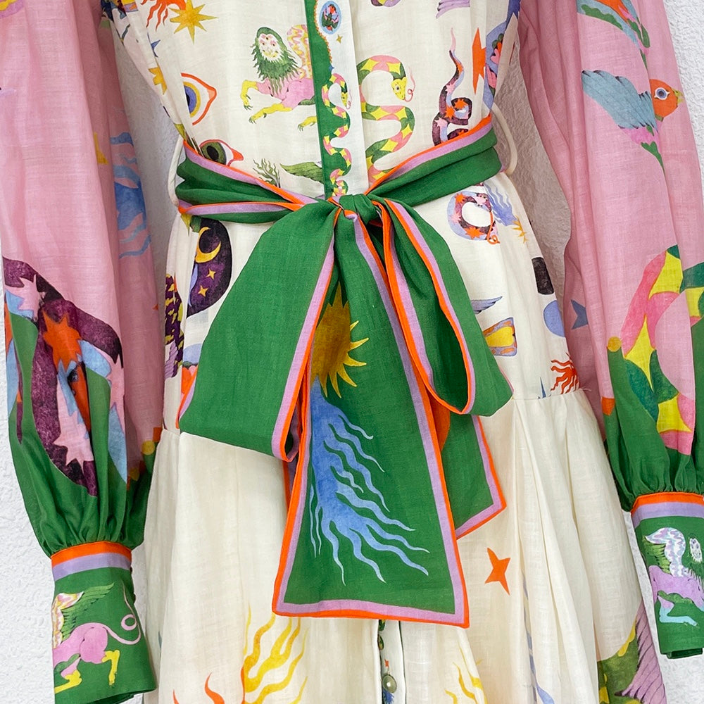 Fiorella - Long printed dress