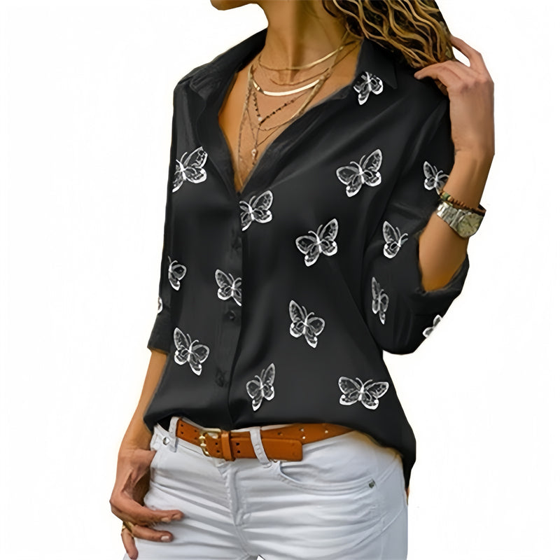 Blusa Estampa de Mariposas