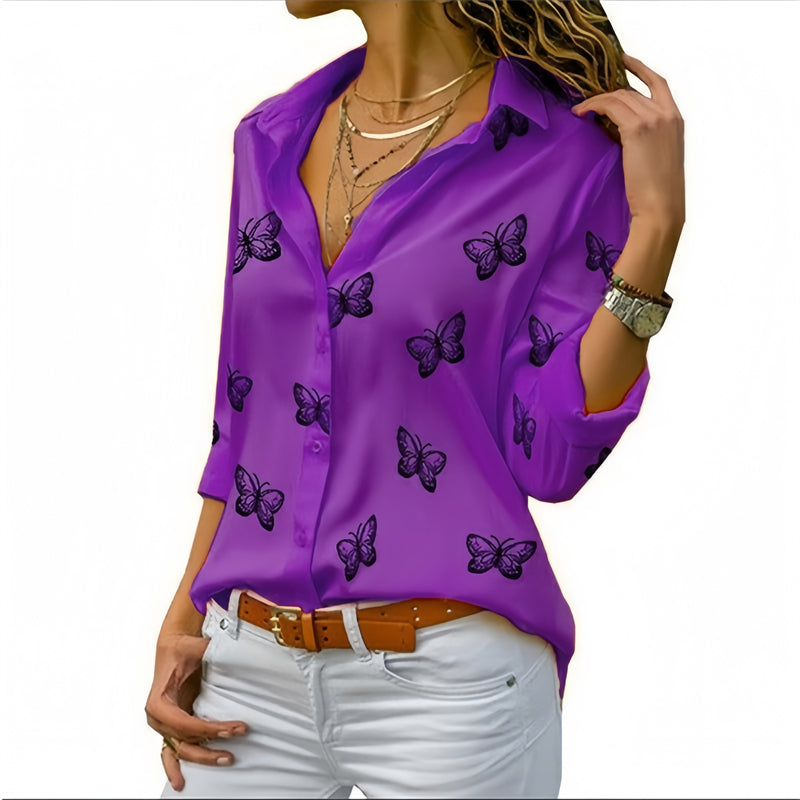 Blusa Estampa de Mariposas