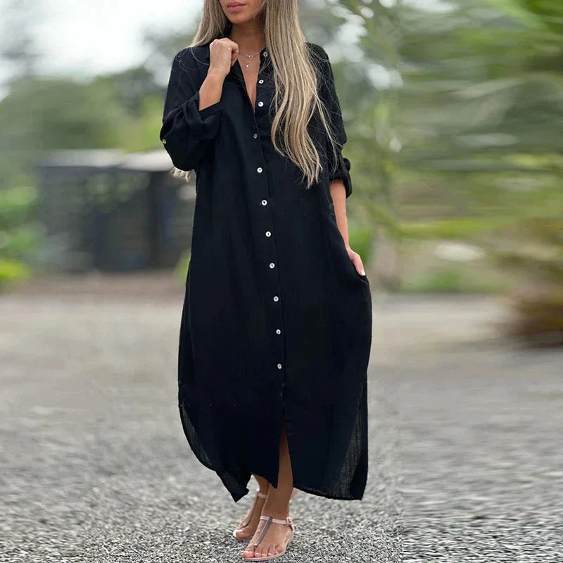 Casual Long Cotton and Linen Dress
