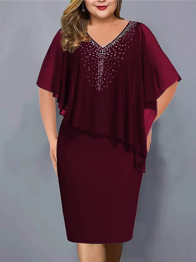 Vestido Midi Chiffon Plus Size