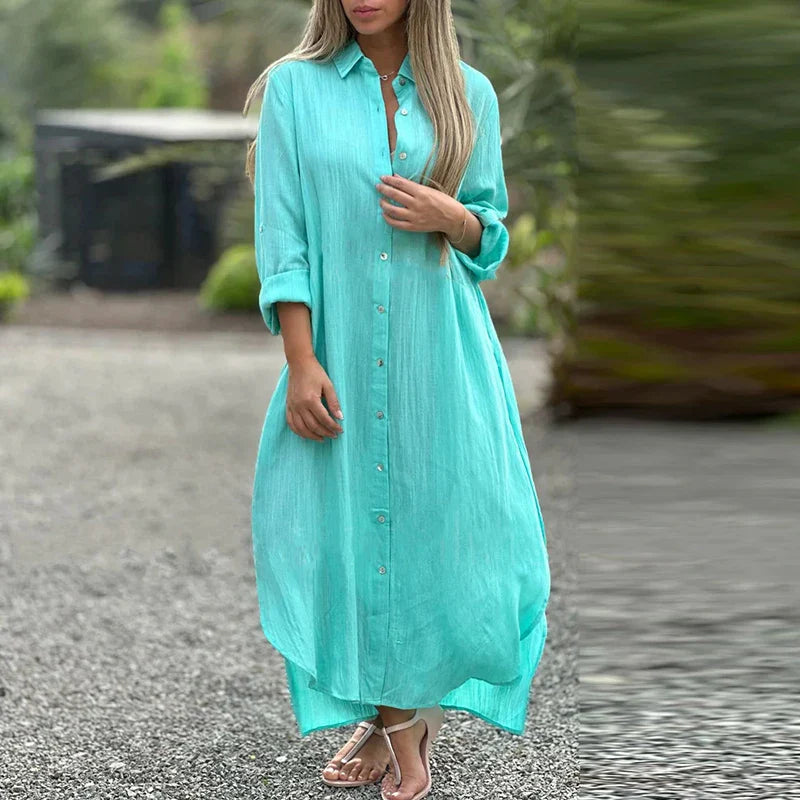 Casual Long Cotton and Linen Dress
