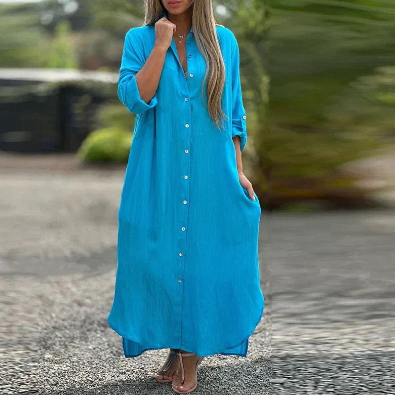 Casual Long Cotton and Linen Dress