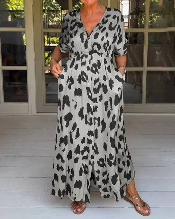 Nasha - Long leopard dress