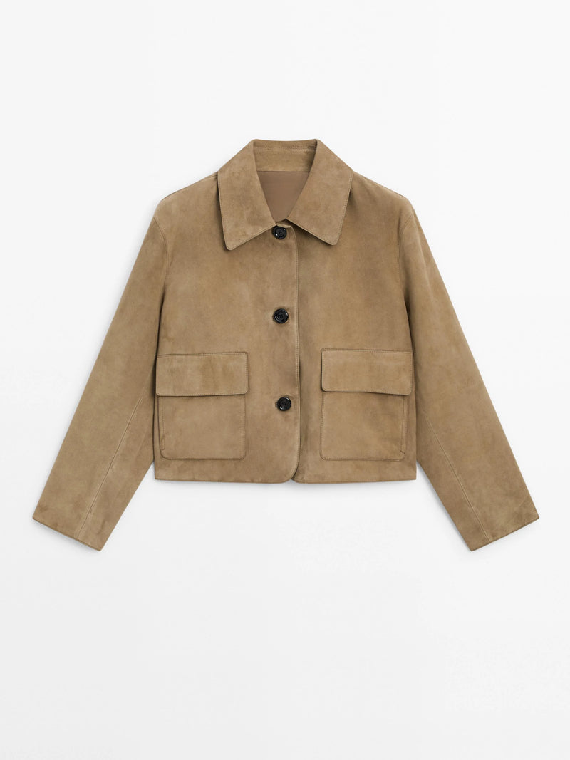 Chaqueta de piel de serraje