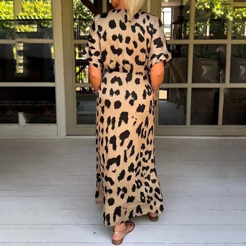 Nasha - Long leopard dress