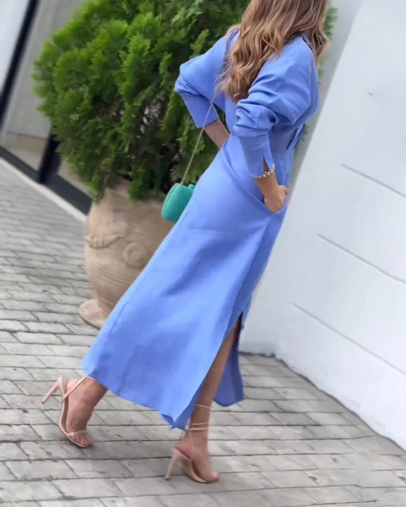 Long dress with lapel