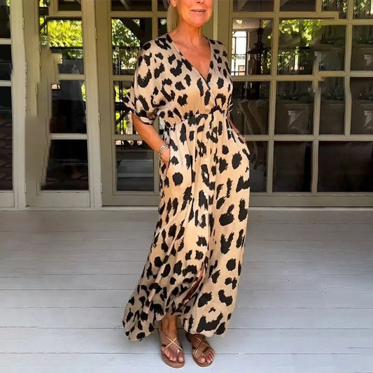 Nasha - Long leopard dress