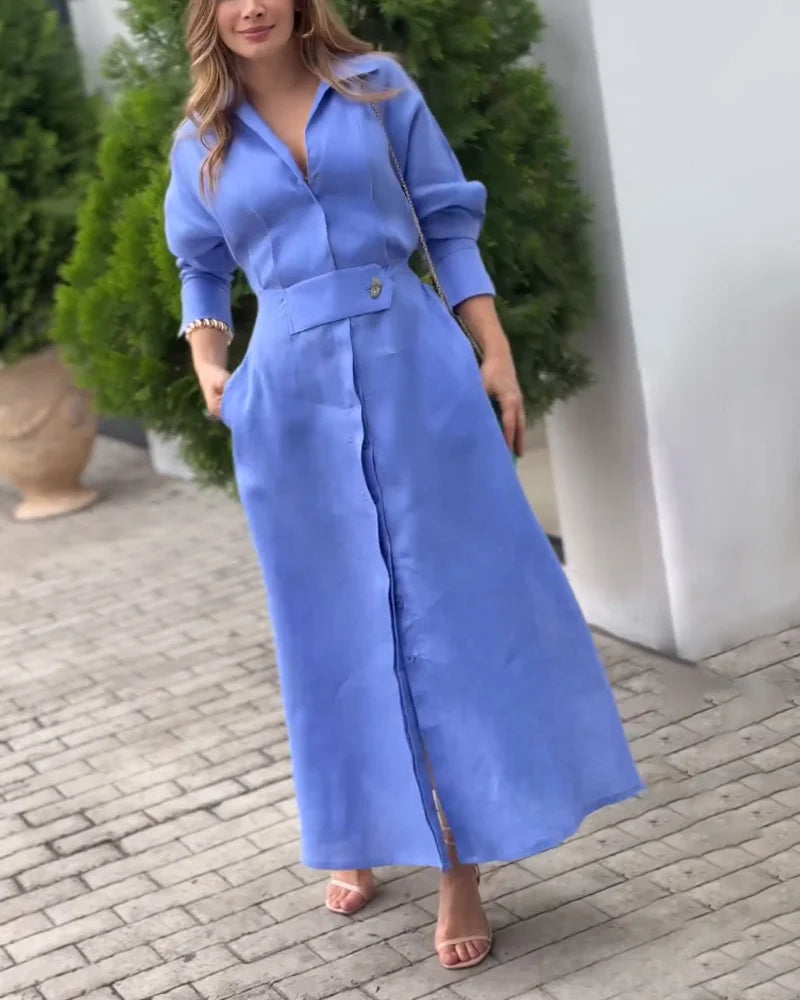 Long dress with lapel