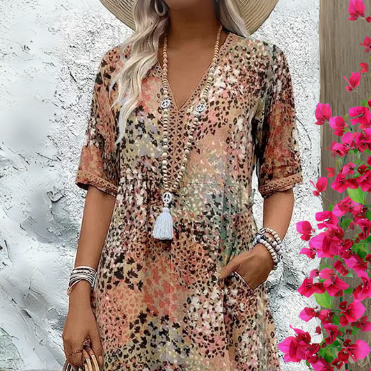 Electra - Vestido estampado de manga corta