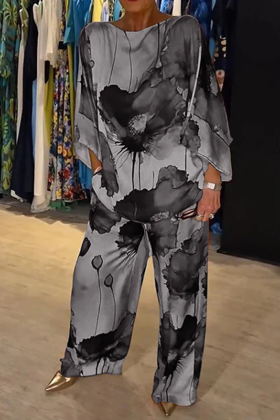 Printed Satin Set
