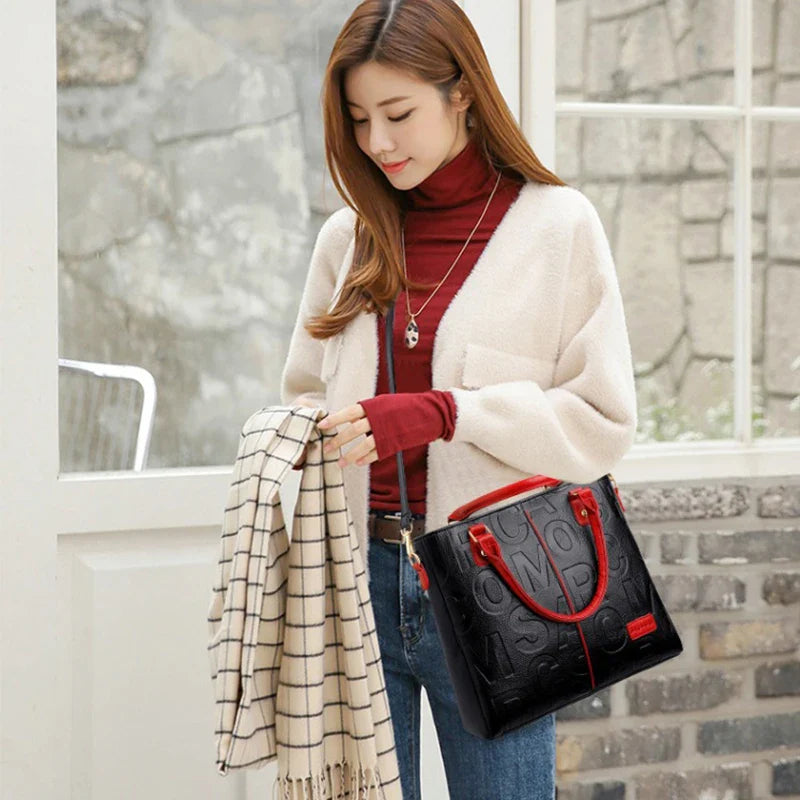 Nuevo Bolso de Mano con Letras Grabadas