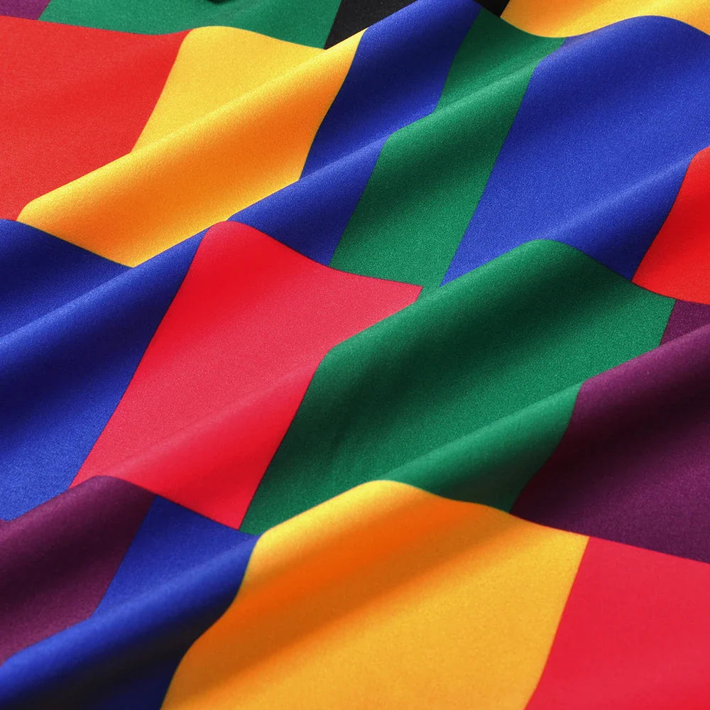 Camisa Estampado Geométrico Colorido