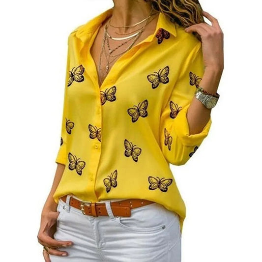 Blusa Estampa de Mariposas