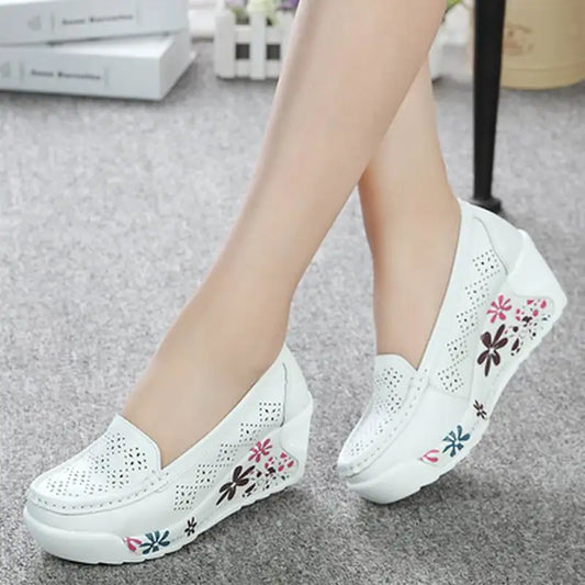 Zapatos Plataforma de Cuero Genuino 35-40