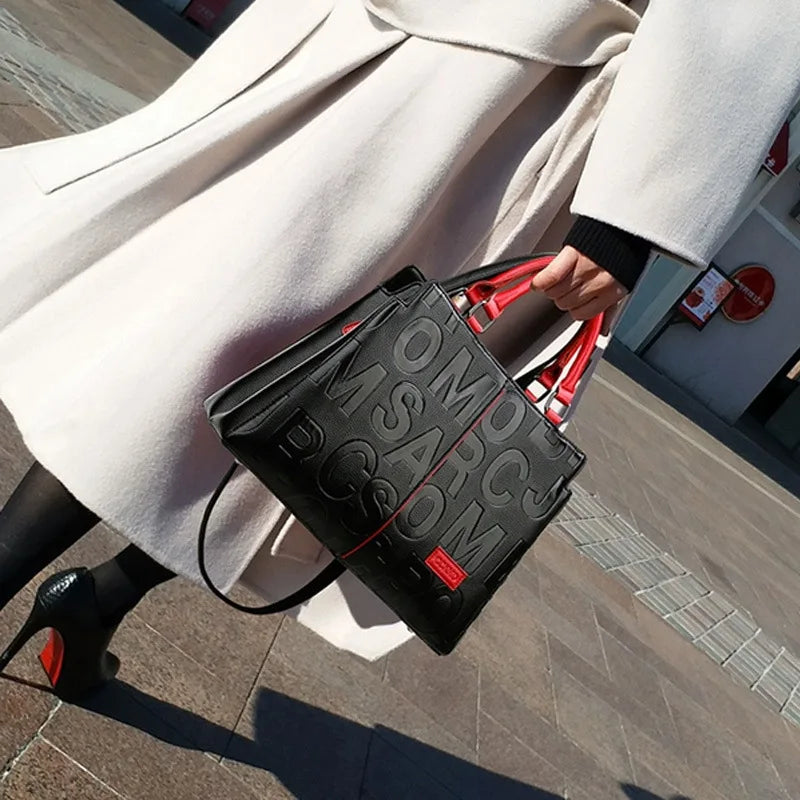 Nuevo Bolso de Mano con Letras Grabadas