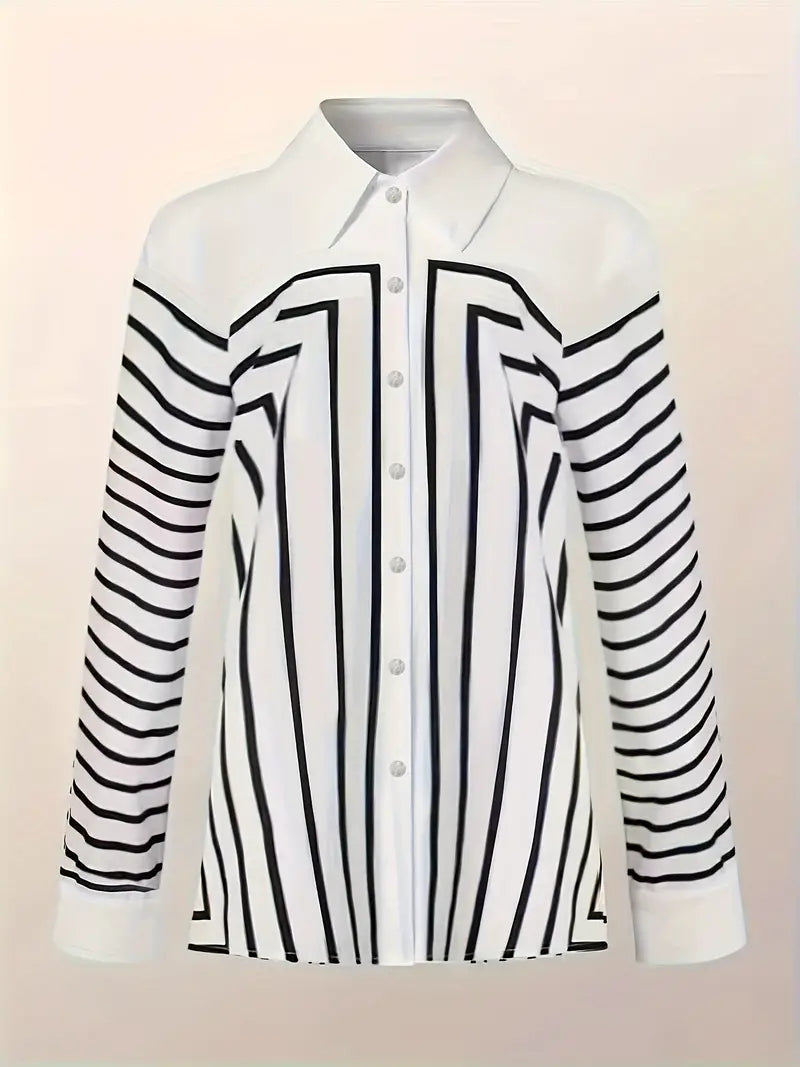 Camisa Elegante con Estampado de Rayas