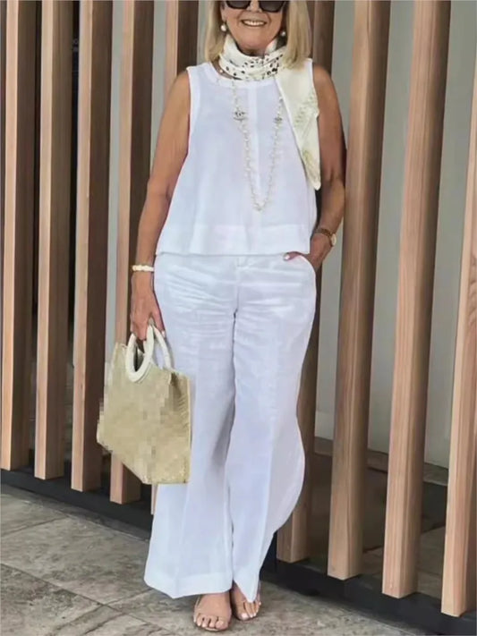 Two-Piece Cotton and Linen Set
