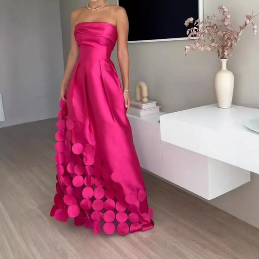 Vestido de Noche Sin Tirantes