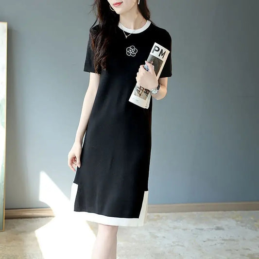 Vestido de Viscosa con Abertura Lateral