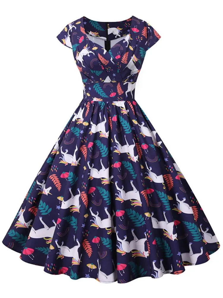 Vestido Vintage Navideño con Estilo