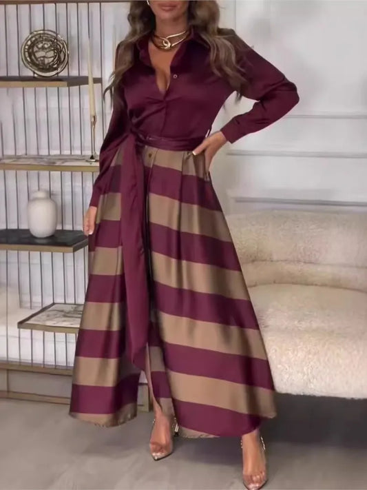 Vestido Estilo Británico Retro Color Vino