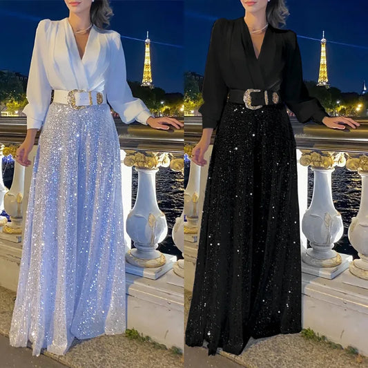 Elegant V-Neck Set