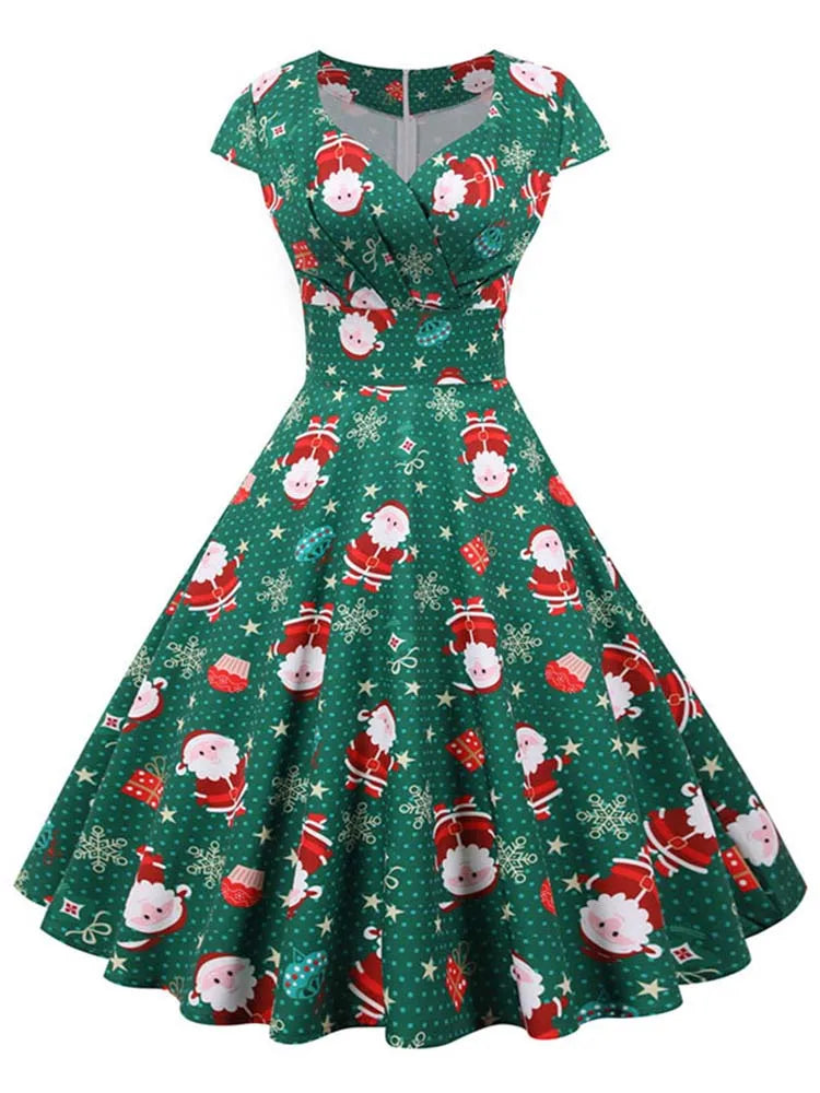 Vestido Vintage Navideño con Estilo