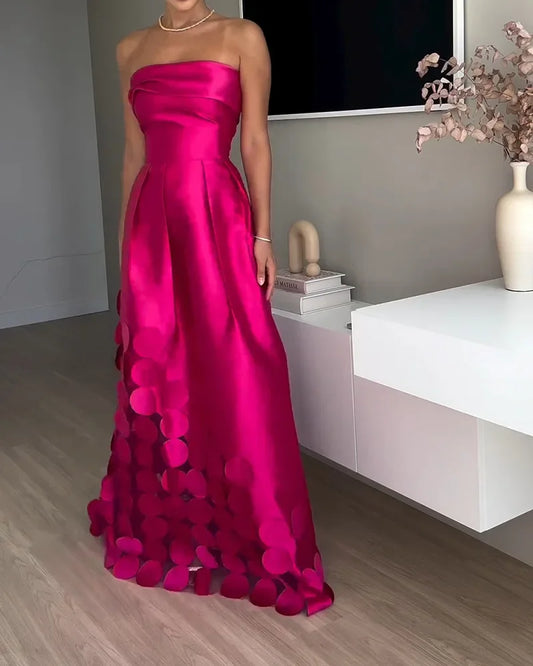 Vestido de Noche Sin Tirantes