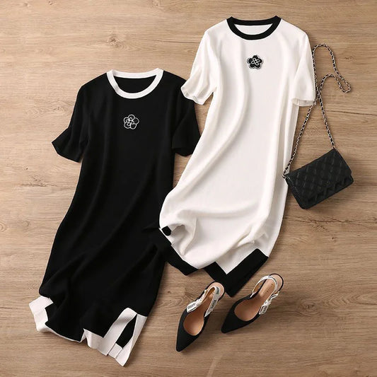 Vestido de Viscosa con Abertura Lateral