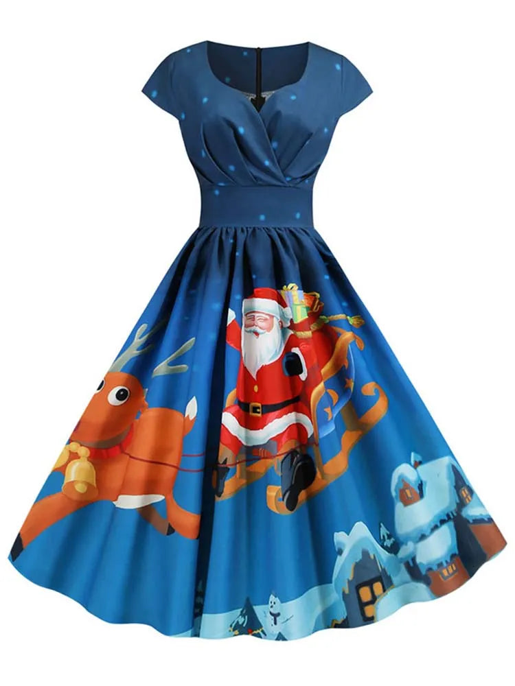 Vestido Vintage Navideño con Estilo