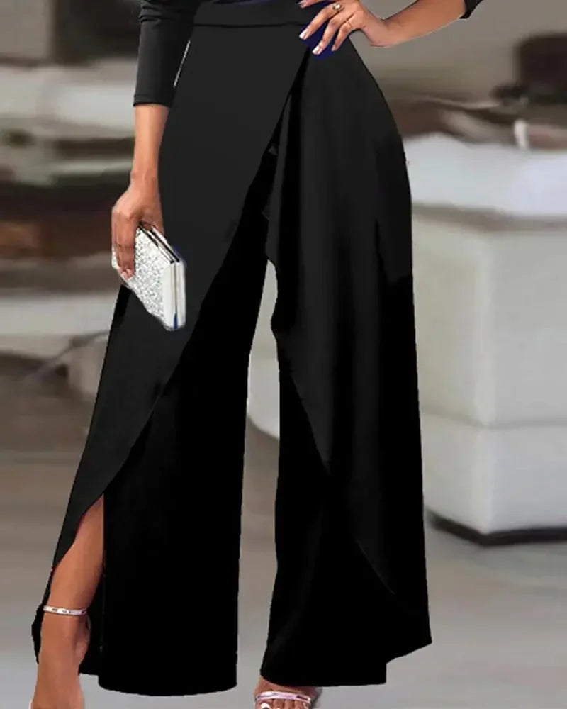 Elegant Black One Shoulder Jumpsuit