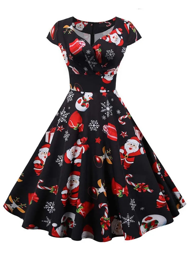 Vestido Vintage Navideño con Estilo
